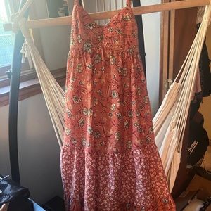Pink floral maxi dress